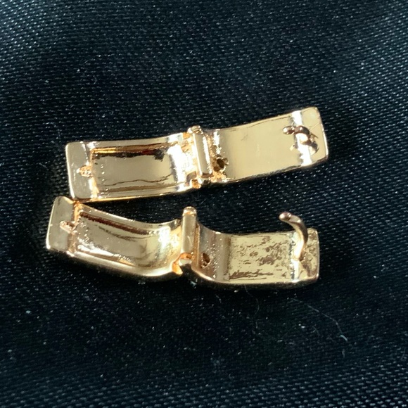 Pavé Box Gold Plated Micro CZ Stone Small Hoop Earrings - Picture 4 of 11